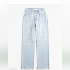 Abercrombie & Fitch Curve Love High Rise Loose Light Blue Jeans